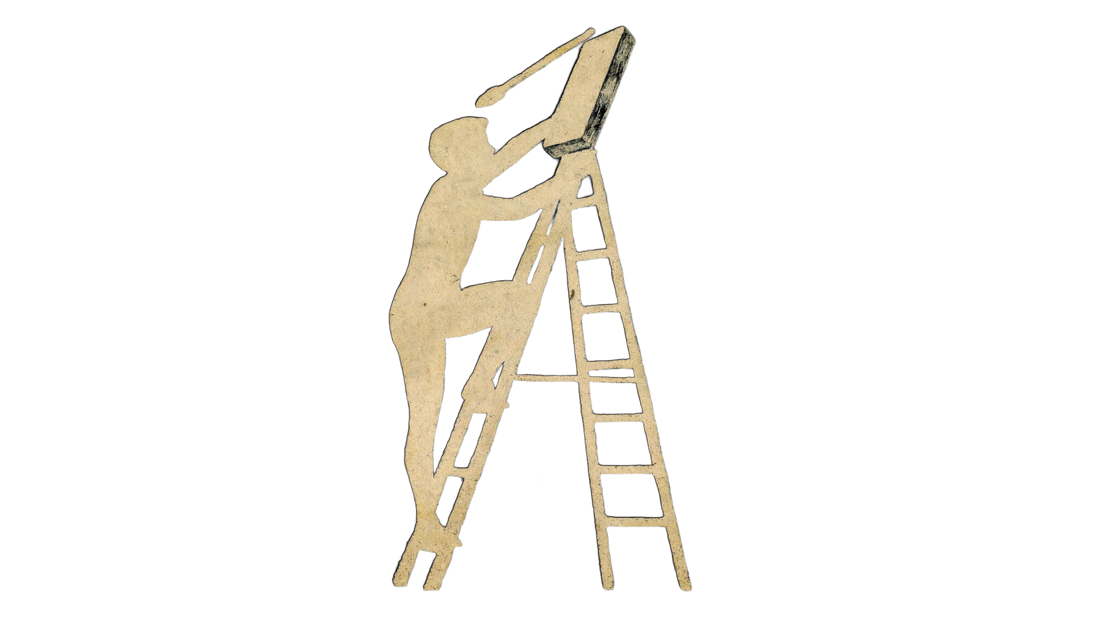 Artist painting the cinema screen